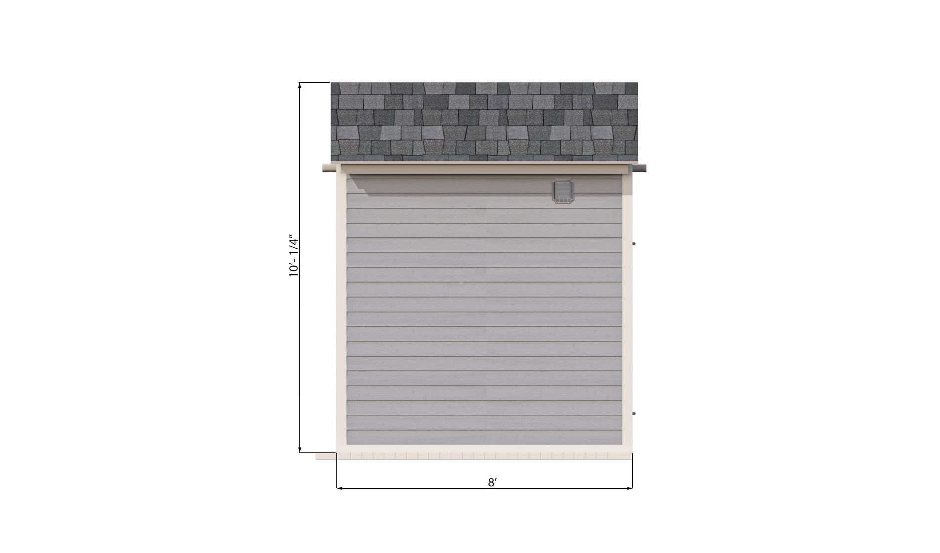 4x8 gable storage shed back side preview