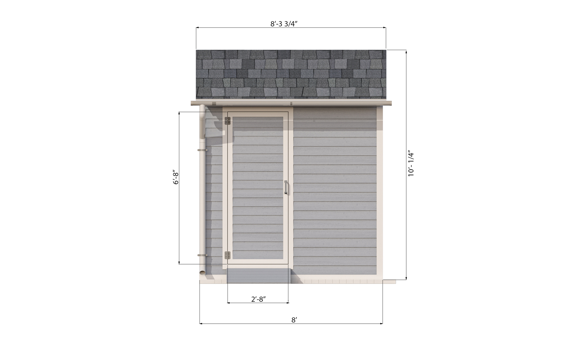 4x8 gable storage shed front side preview