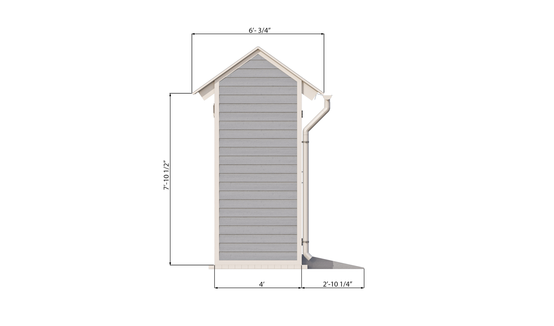 4x8 gable storage shed left side preview
