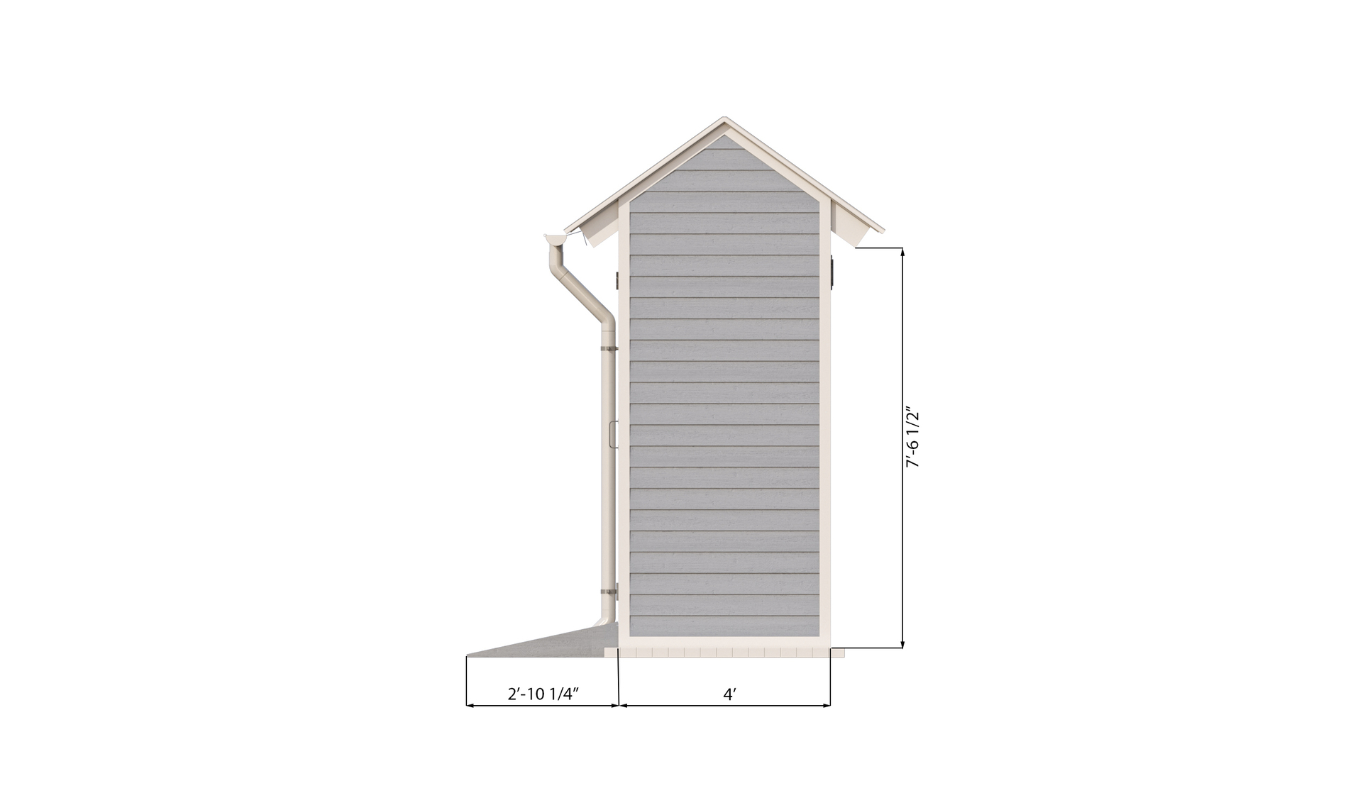 4x8 gable storage shed right side preview