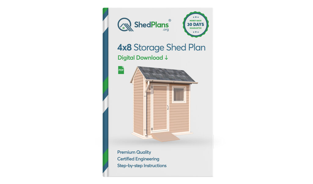 4x8 gable storage shed with window plans product