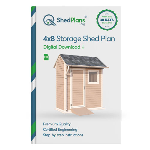 4x8 gable storage shed with window plans product