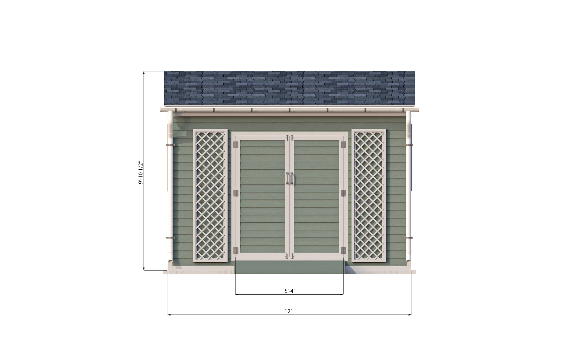 8x12 lean to garden shed front side preview