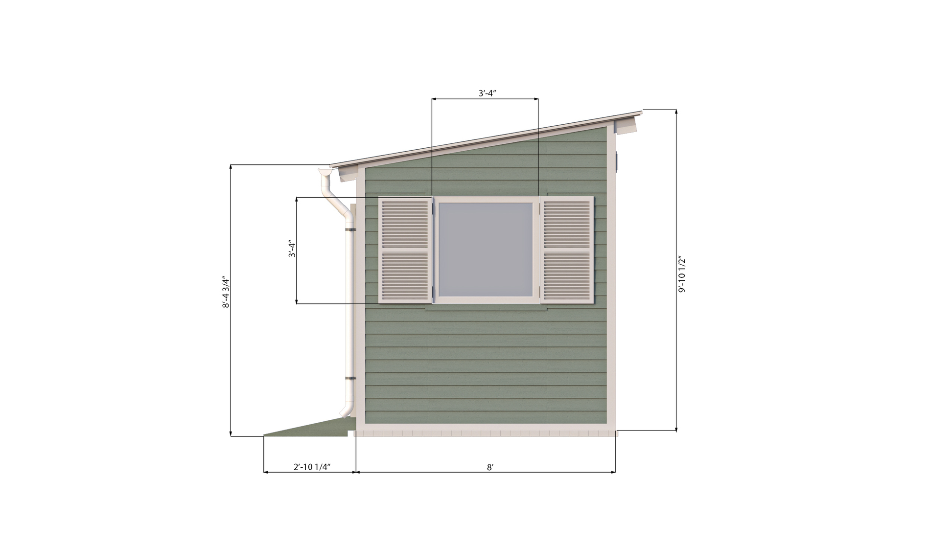 8x12 lean to garden shed left side preview