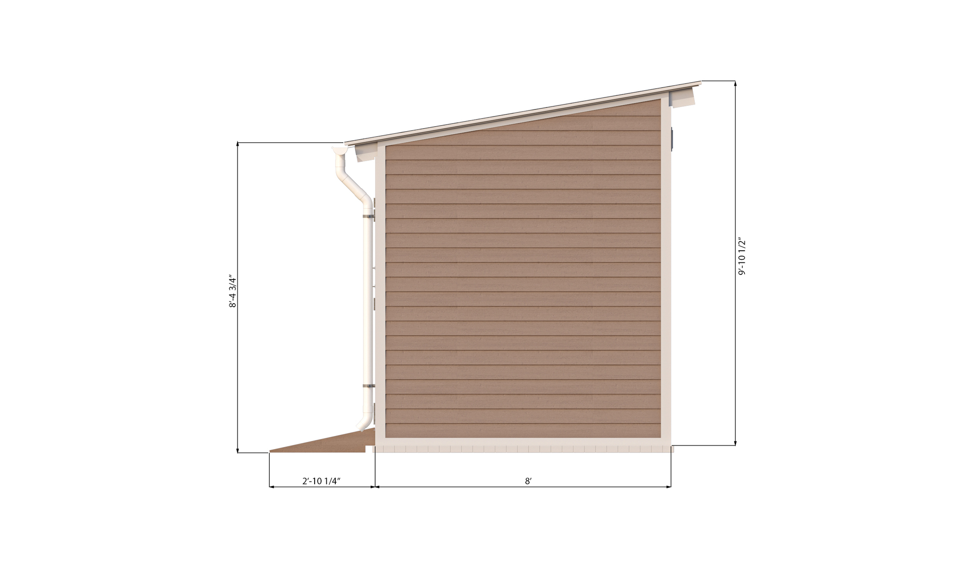 8x12 storage shed left side preview
