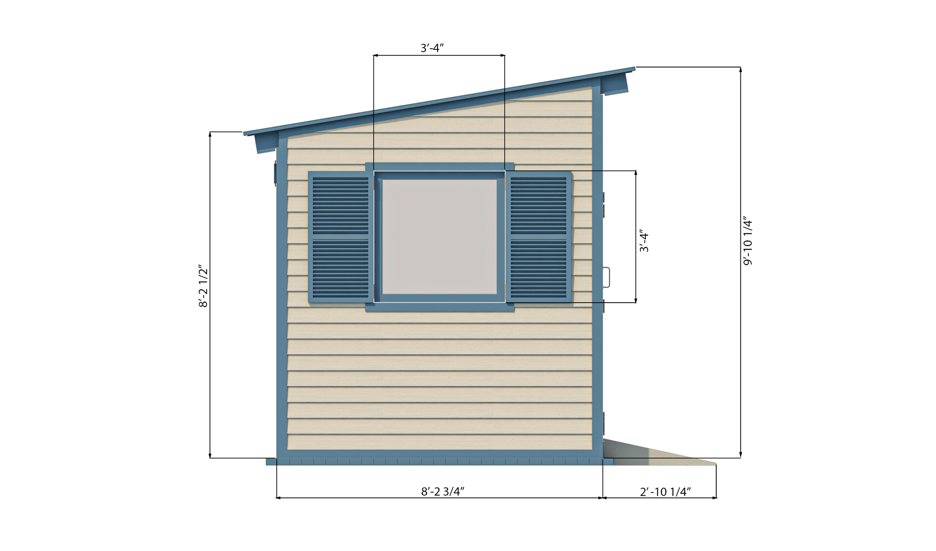 8x8 garden shed left side preview