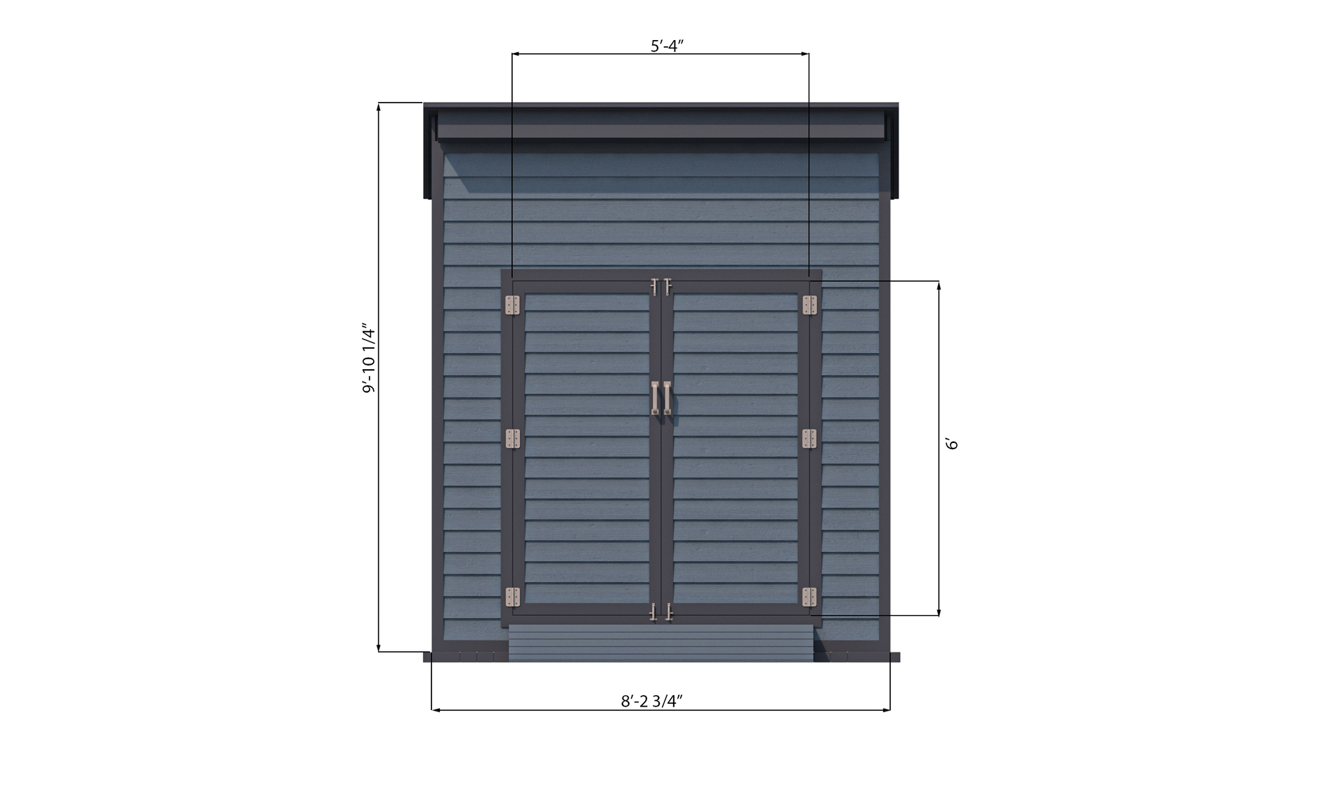 8x8 storage shed front side preview