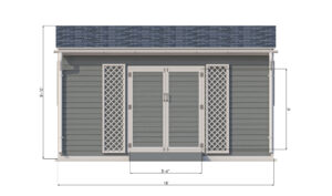 10x16 lean to garden shed front side preview