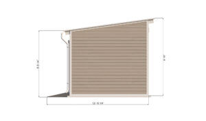 10x16 lean to storage shed left side preview