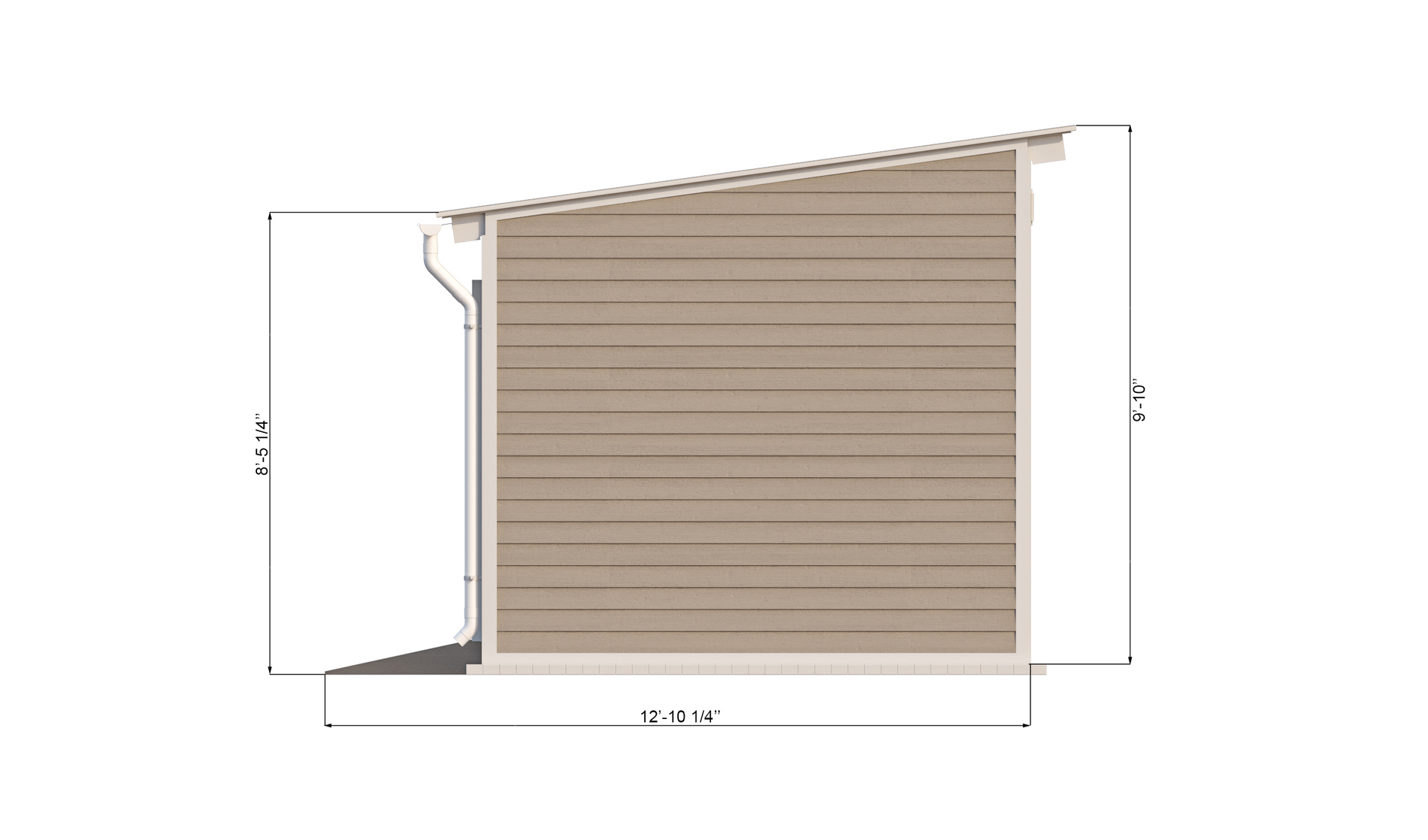 10x16 lean to storage shed left side preview
