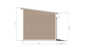 10x16 lean to storage shed right side preview