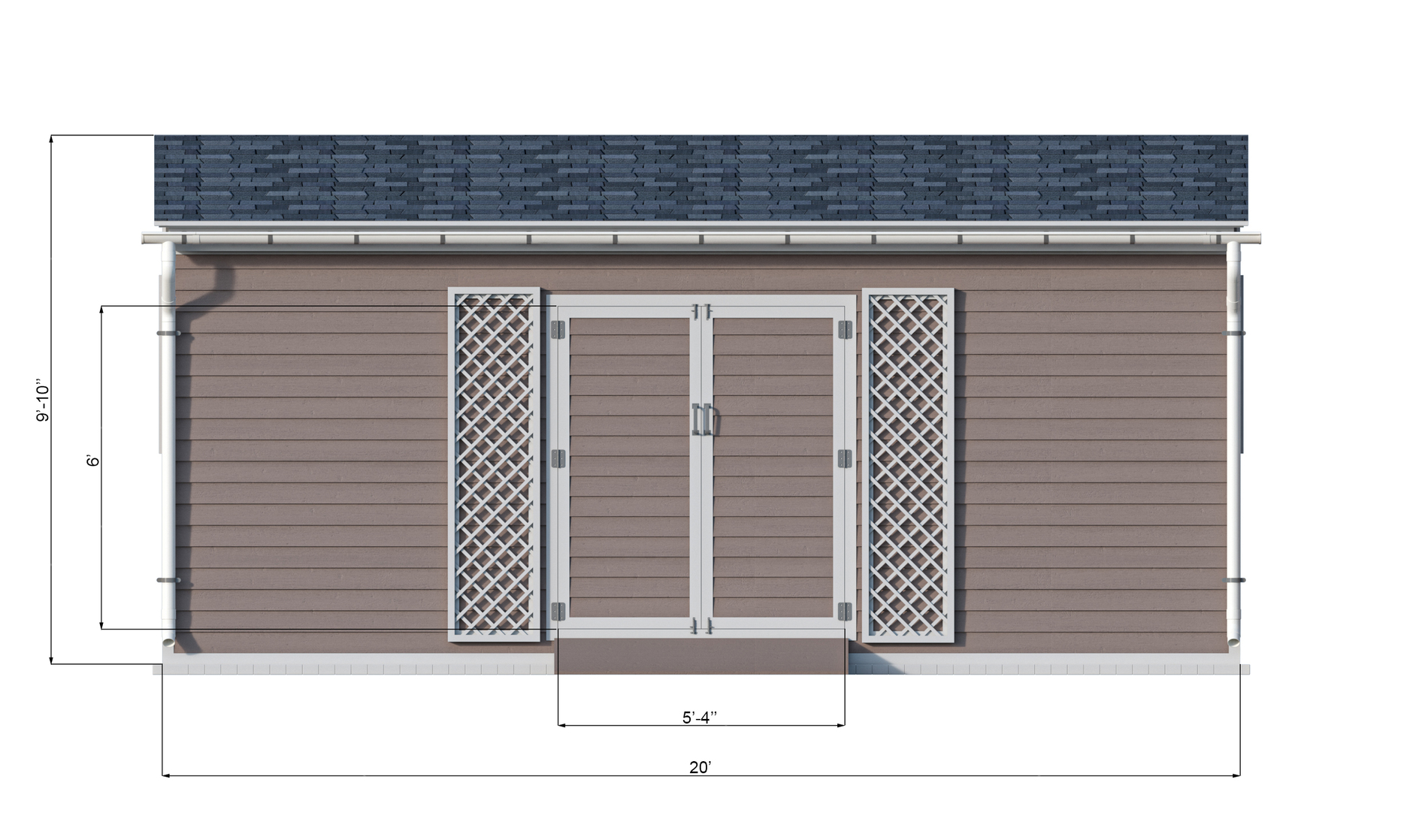 10x20 lean to garden shed front side preview