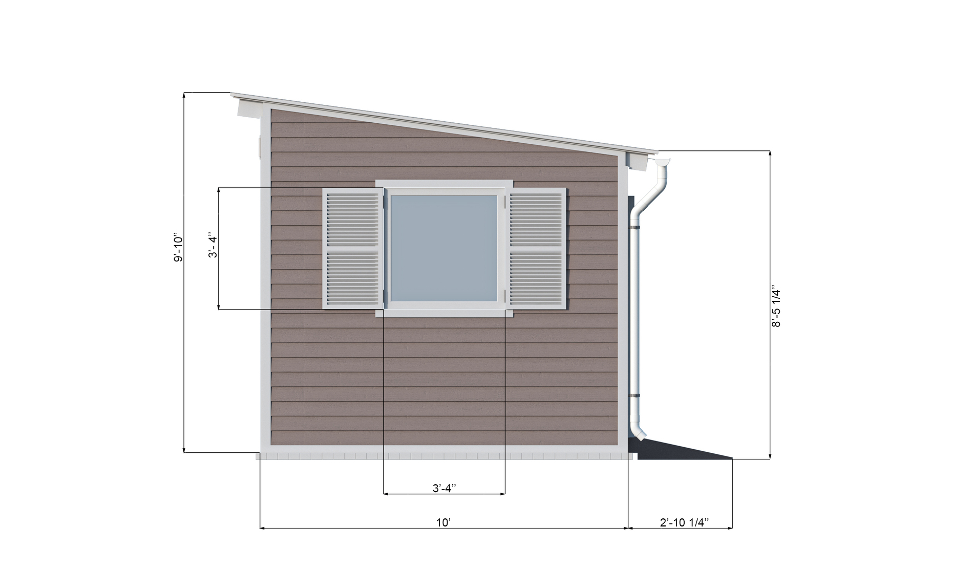10x20 lean to garden shed right side preview