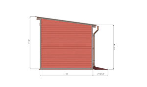 10x20 lean to storage shed right side preview