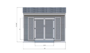 12x12 lean to garden shed front side preview