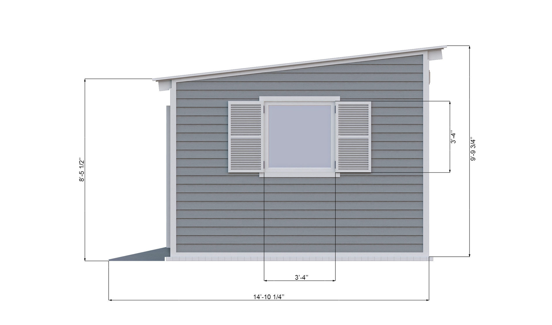 12x12 lean to garden shed left side preview