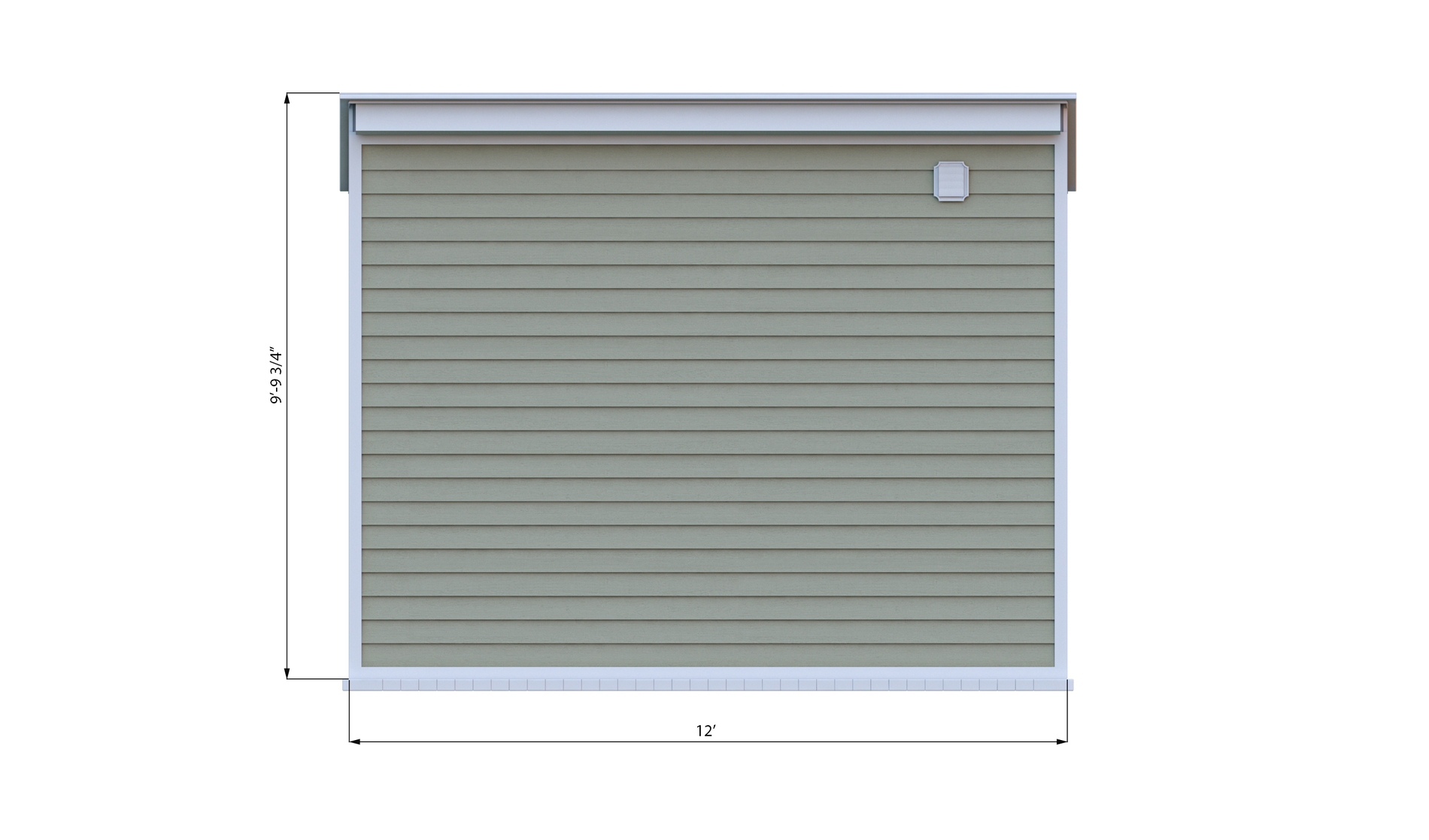 12x12 lean to storage shed back side preview