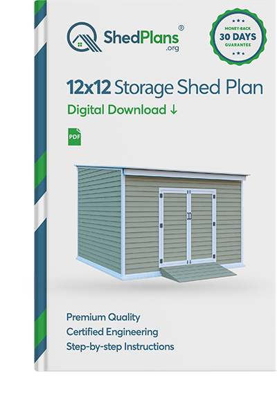 12x12 lean to storage shed plan