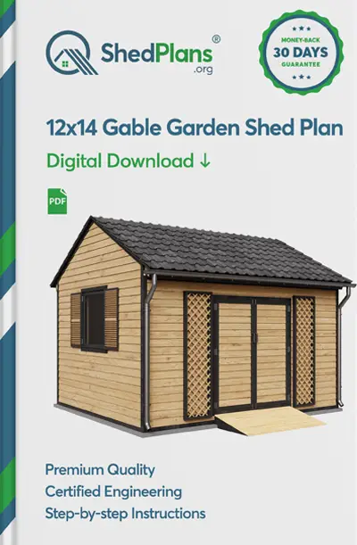 12x14 Gable Garden Shed Product Box