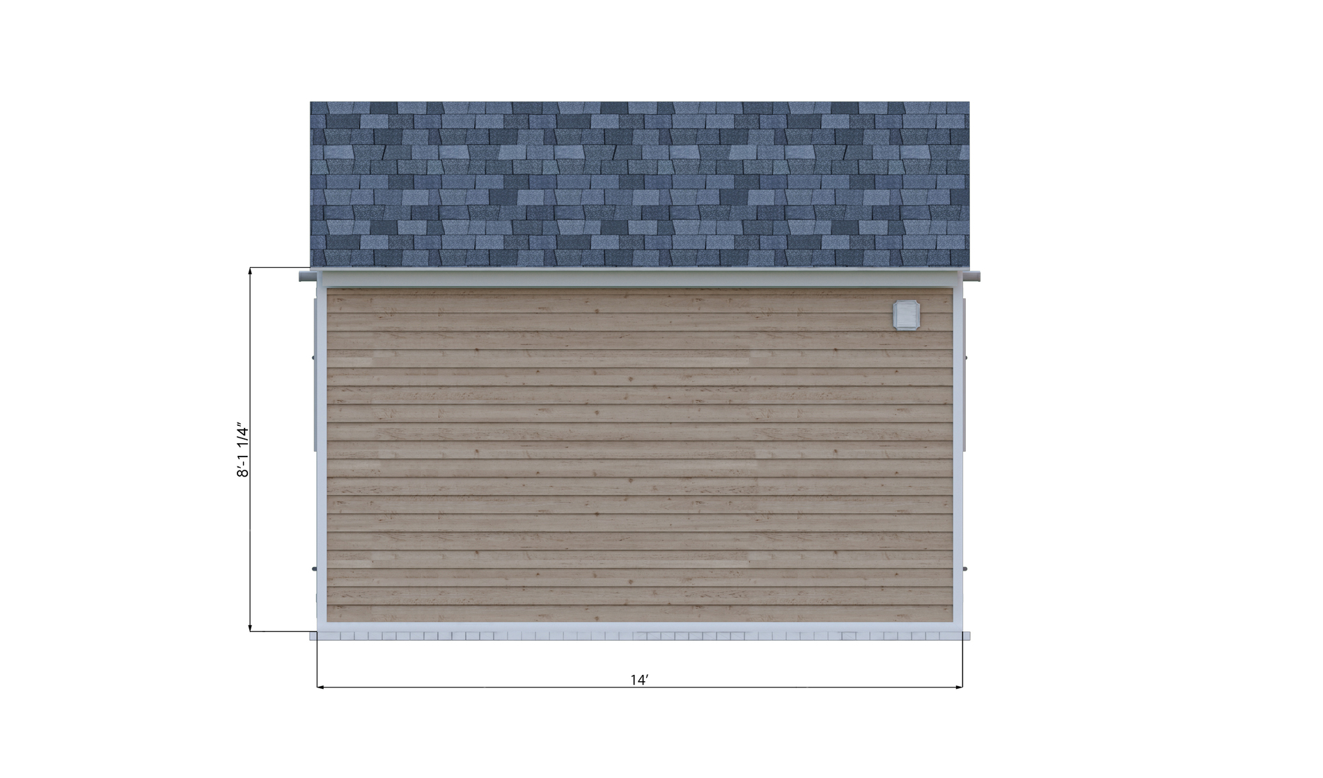 12x14 gable garden shed back side preview