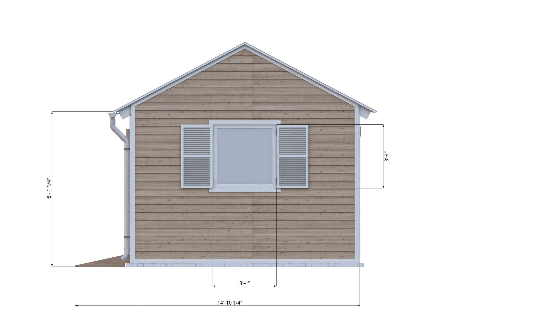 12x14 gable garden shed left side preview