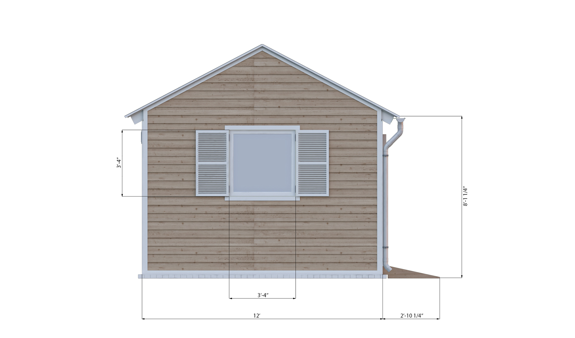12x14 gable garden shed right side preview