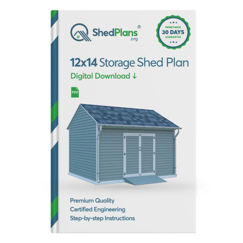 12x14 gable storage shed plans product
