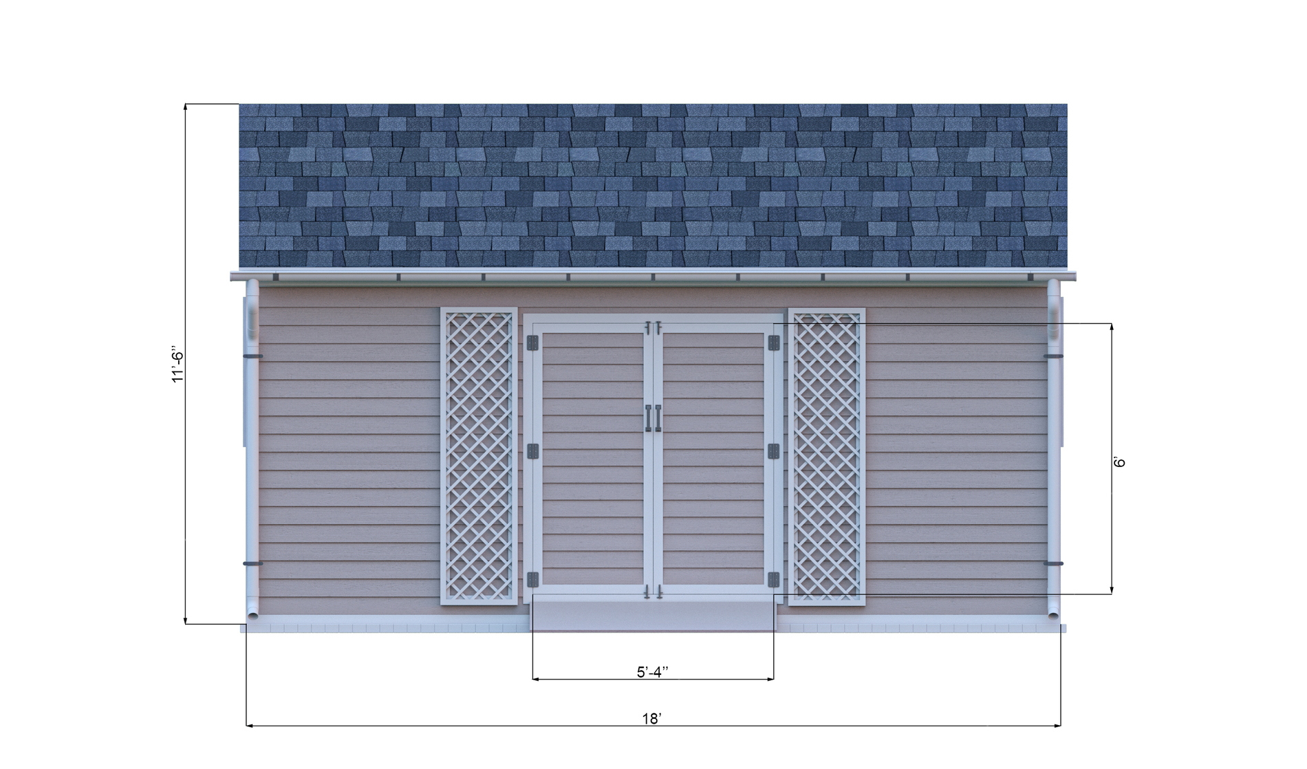 12x18 gable garden shed front side preview