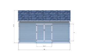 12x18 gable storage shed front side preview
