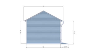 12x18 gable storage shed right side preview