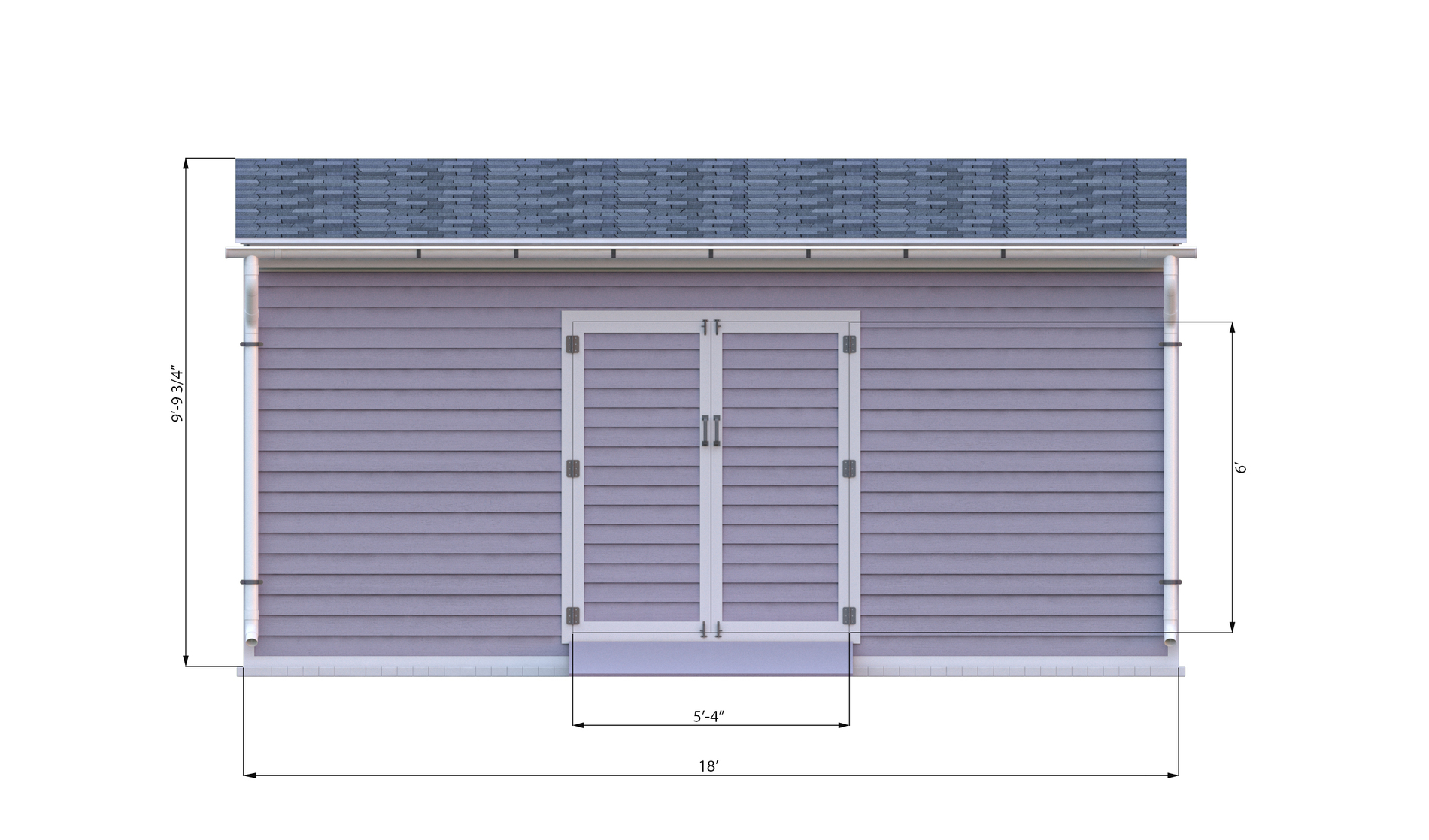 12x18 lean to storage shed front side preview