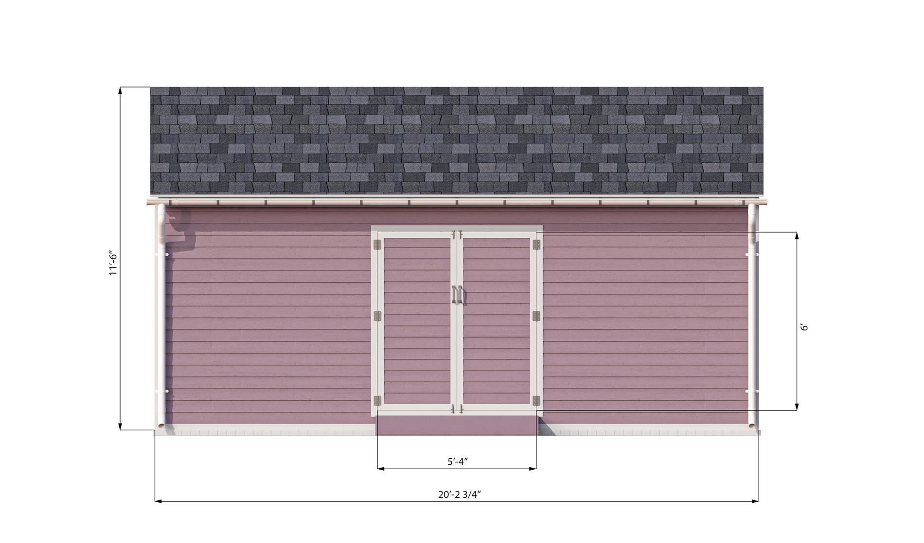 12x20 gable storage shed front side preview