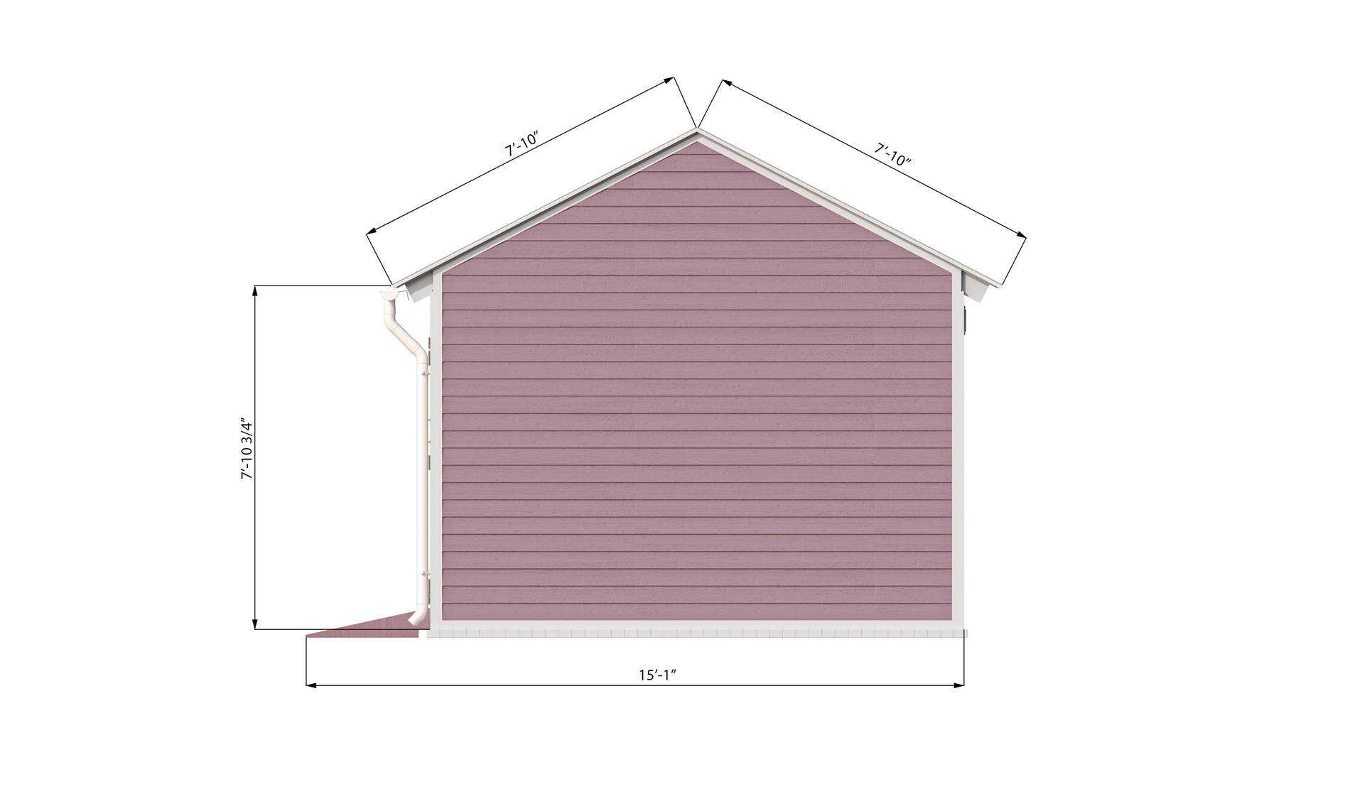 12x20 gable storage shed left side preview