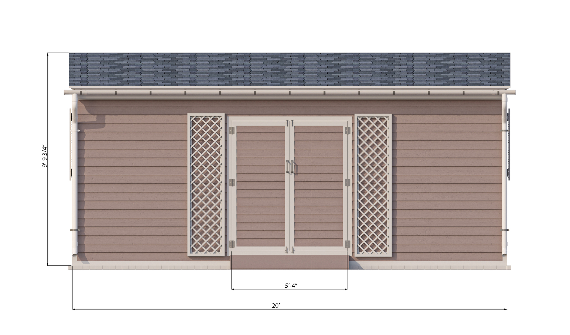 12x20 lean to garden shed front side preview