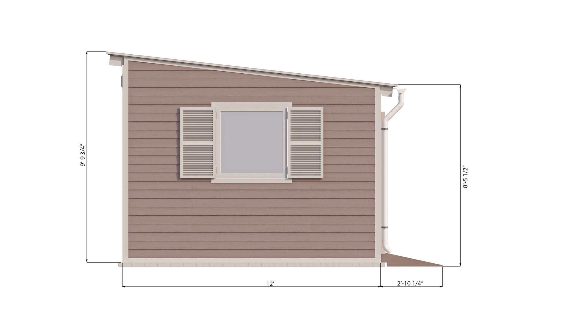 12x20 lean to garden shed right side preview