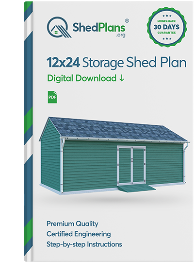 12x24 gable storage shed plan