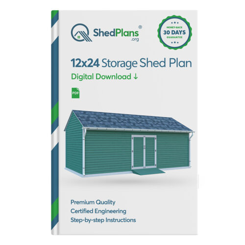12x24 gable storage shed plans product