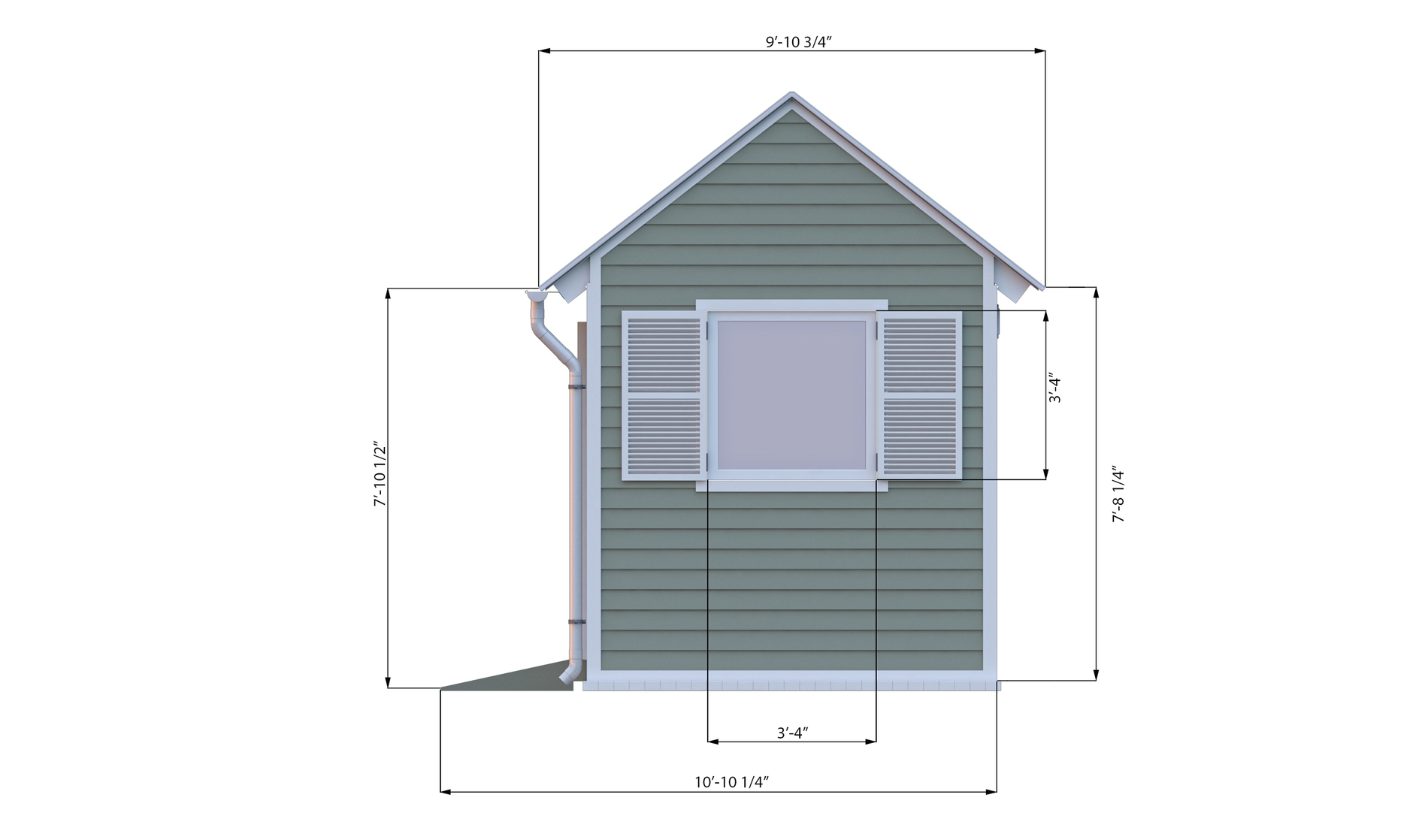 8x16 gable garden shed left side preview