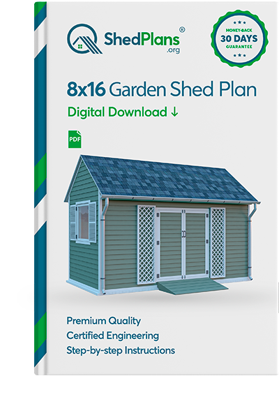 8x16 gable garden shed plan