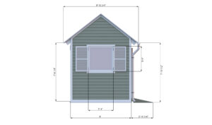 8x16 gable garden shed right side preview
