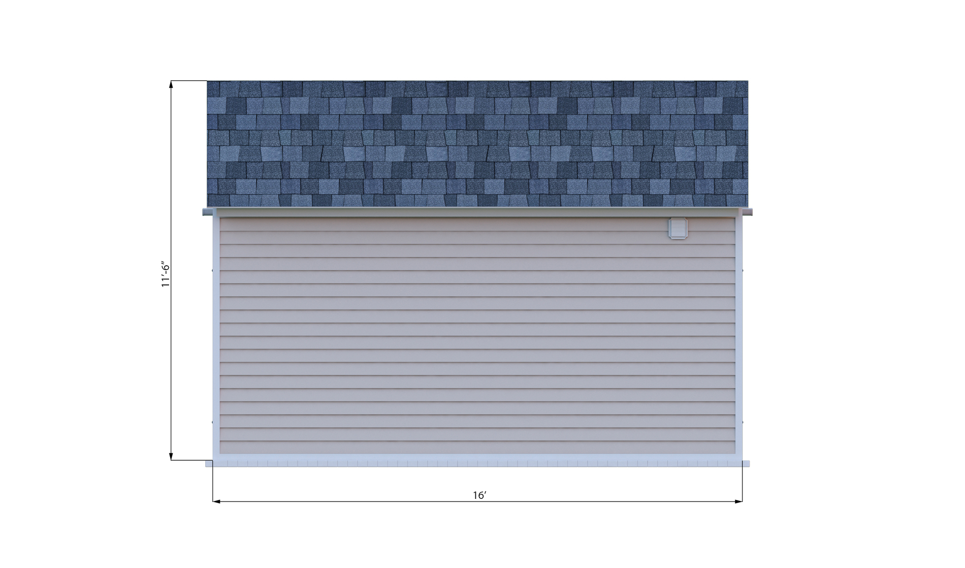 8x16 gable storage shed back side preview