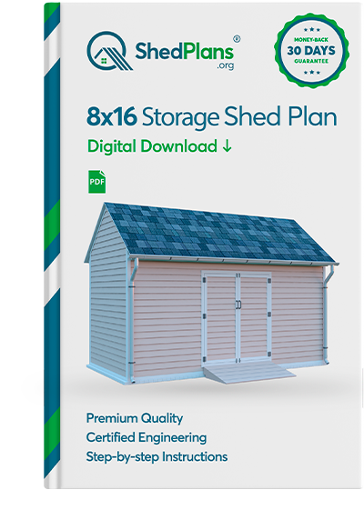 8x16 gable storage shed plan