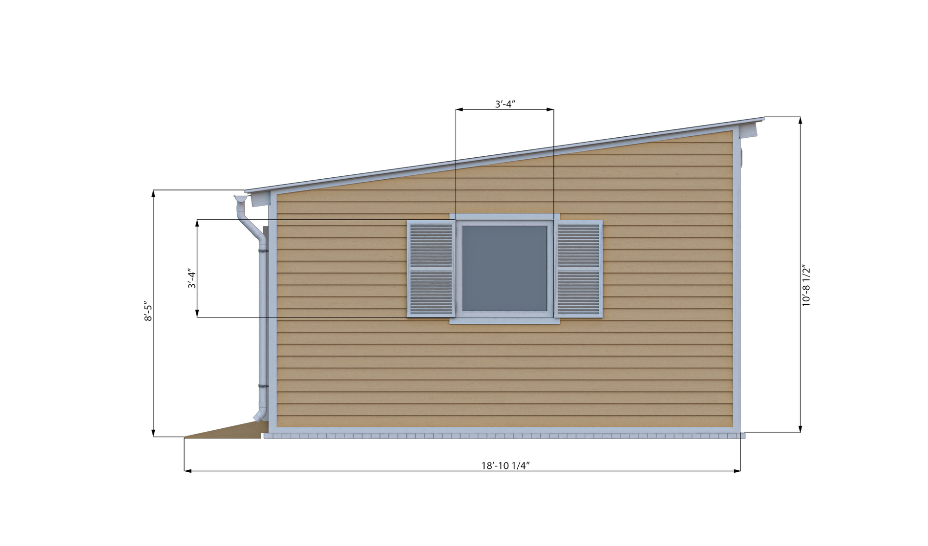 16x24 lean to garden shed left side preview