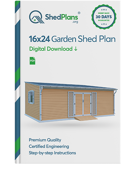 16x24 lean to garden shed plan