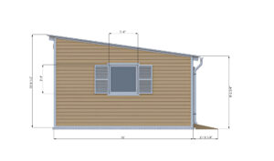 16x24 lean to garden shed right side preview