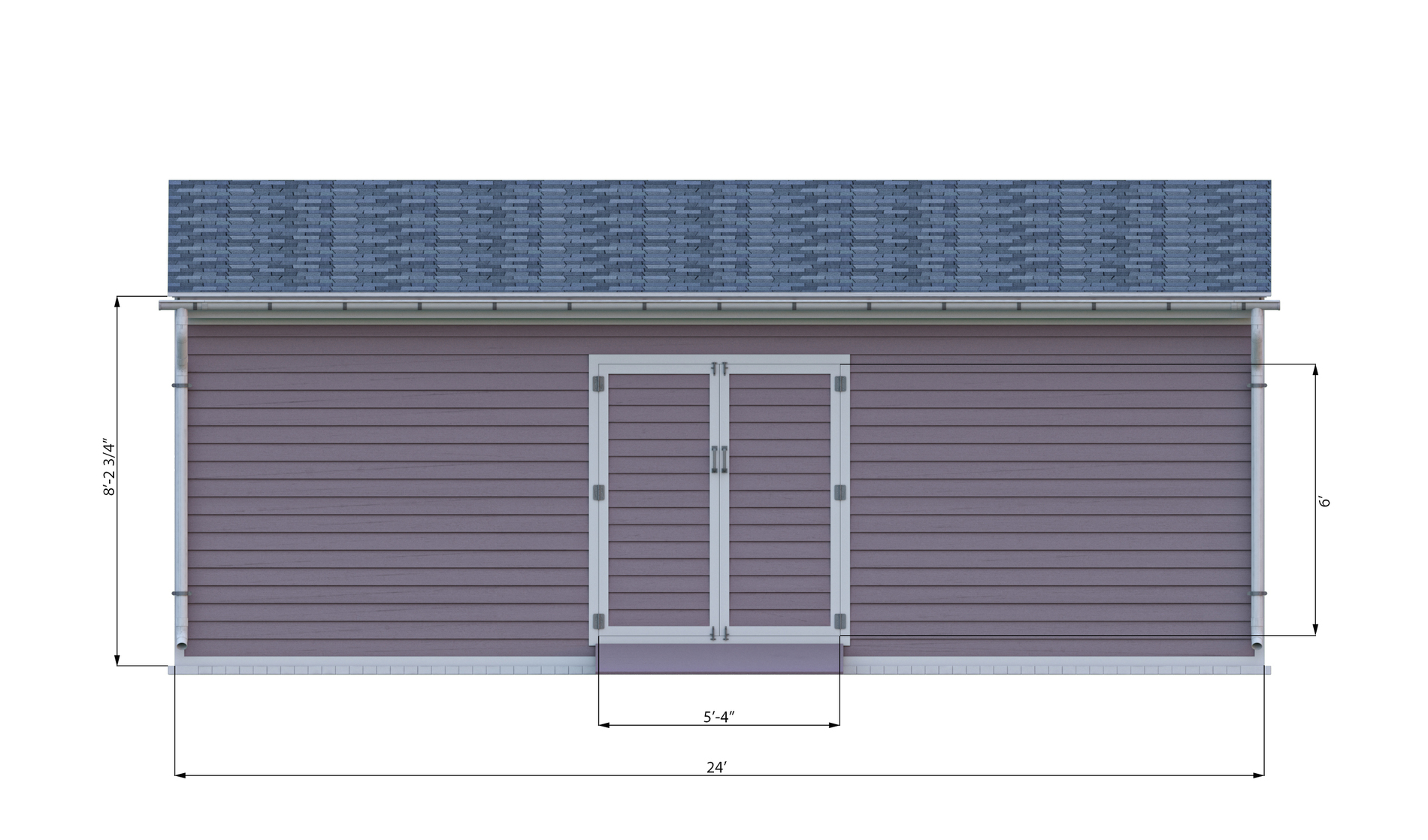 16x24 lean to storage shed front side preview