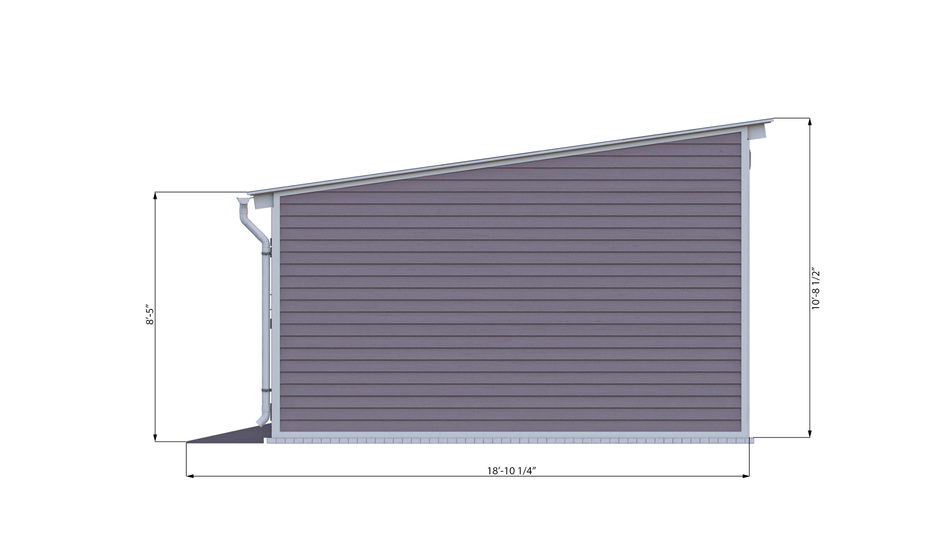 16x24 lean to storage shed left side preview