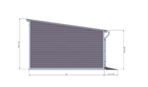 16x24 lean to storage shed right side preview
