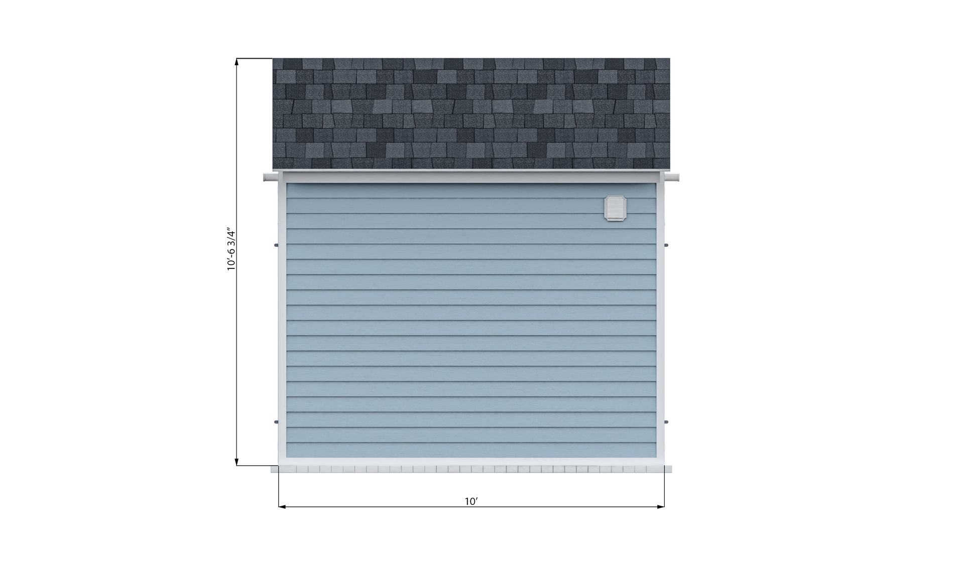 6x10 gable garden shed back side preview