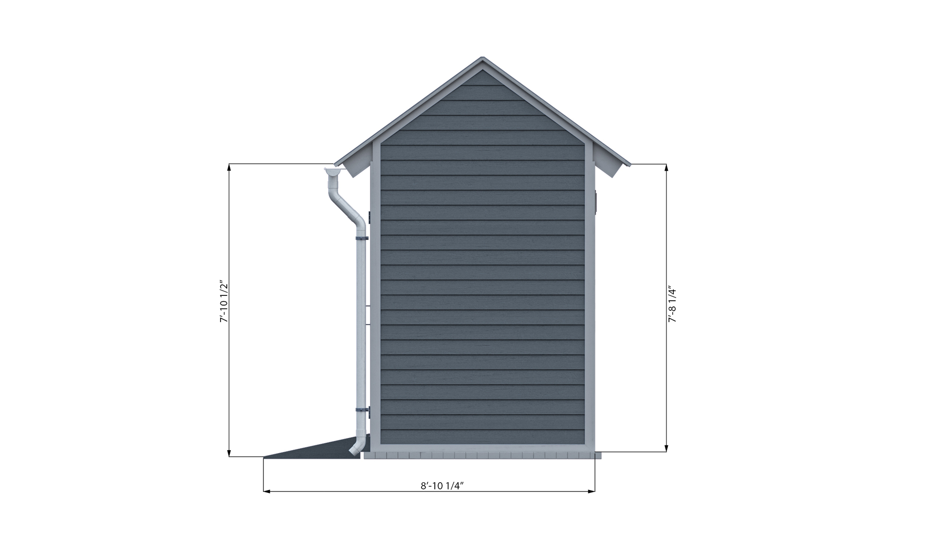 6x10 gable storage shed left side preview